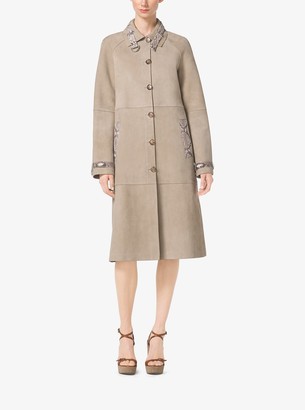 michael kors suede trench coat