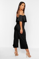 Thumbnail for your product : boohoo Off The Shoulder Ruffle Culotte Jumpsuit