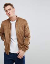 Thumbnail for your product : Celio Faux Suede Bomber Jacket In Camel