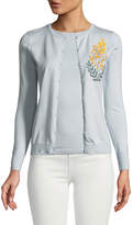 Thumbnail for your product : Zac Posen Cashmere Silk Button-Front Embroidered Cardigan
