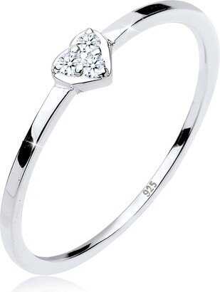 Diamore Elli DIAMONDS Ring Women Heart Symbol Classic with Diamond (0.06 ct.) in 925 Sterling Silver