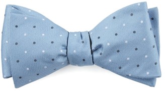 Tie Bar Suited Polka Dots Steel Blue Bow Tie