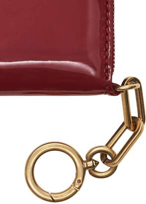 Burberry Link Detail Patent Leather Ziparound Wallet