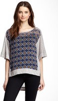 Thumbnail for your product : Sloane Rouge Dolman Sleeve Printed Panel Hi-Lo Tee