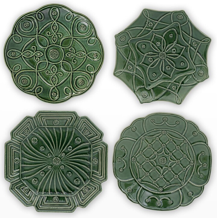 Juliska x Veronica Beard Jardins du Monde Green Party Plates, Set of 4