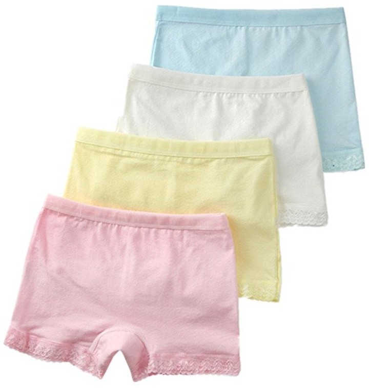 FAIRYRAIN Little Girls Kids Baby Toddler 4Pcs Cartoon Print Boyshort