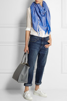 Thumbnail for your product : Stella McCartney Houndstooth wool and silk-blend scarf