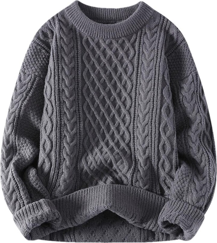 HAN HONG Autumn Winter Men Sweater Vintage O Neck Mens Knitted