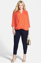 Thumbnail for your product : MICHAEL Michael Kors 'Jetset' Embellished Pocket Stretch Skinny Jeans (Twilight) (Plus Size)