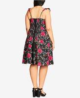 Thumbnail for your product : City Chic Trendy Plus Size Floral-Print A-Line Dress