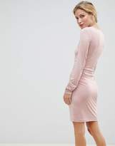 Thumbnail for your product : ASOS Design Ruched Side Slinky Long Sleeve Mini Dress
