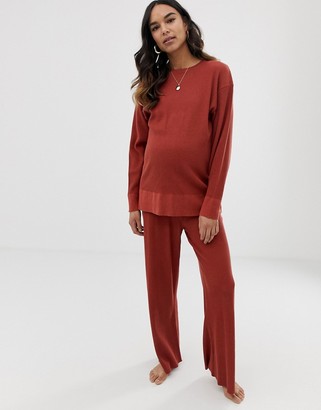 ASOS DESIGN Maternity premium lounge knitted dropped sleeve sweat