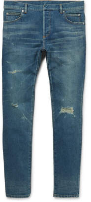 Balmain Skinny-Fit Distressed Denim Jeans