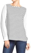 Thumbnail for your product : Old Navy Women's Chiffon Striped Boatneck Tops