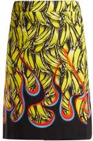 Thumbnail for your product : Prada Banana And Flame Print Wrap Cotton Skirt - Womens - Yellow Print