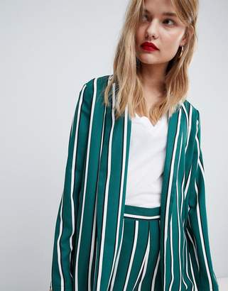 ASOS Design Soft Blazer In Green Stripe