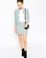 Thumbnail for your product : ASOS Tweedy Blazer with Scallop Edge Co-ord