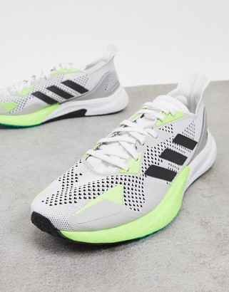 adidas X9000L3 sneakers in gray and green - ShopStyle
