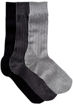 Thumbnail for your product : Cole Haan Solid Ribbed Crew Socks - Pack of 3