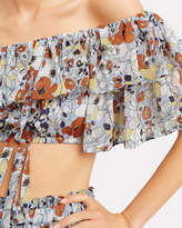 Thumbnail for your product : Alexis Adona Off Shoulder Floral Crop Top
