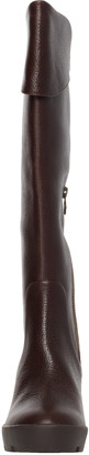 Max Studio Zuni Leather Wedged Lug Soled Tall Boots
