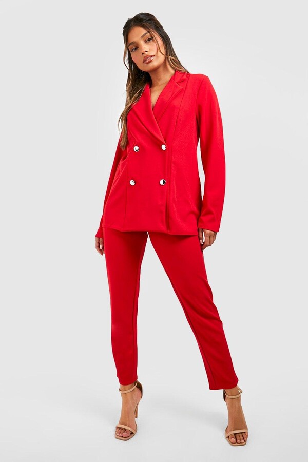 red trousers and blazer
