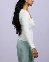 Thumbnail for your product : Missguided Women's White Long Sleeve Tops - Square Neck Sweetheart Top