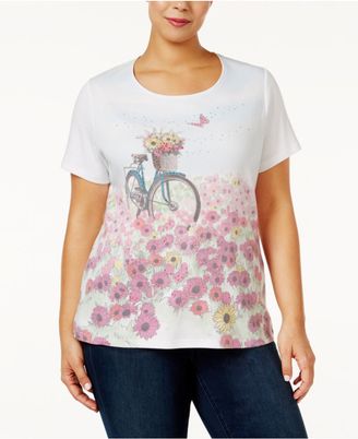 Karen Scott Plus Size Graphic T-Shirt, Created for Macy's