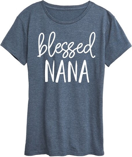 Instant Message Women'sInstantMessageBlessedNanaShortSleeveGraphicT-Shirt-HeatherBlue-X-Large