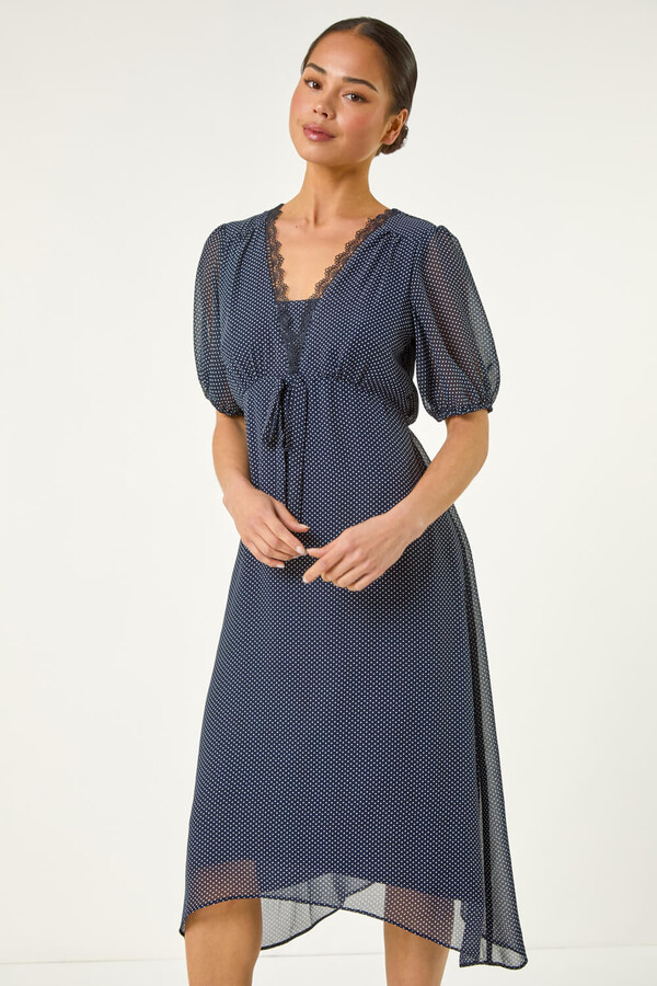 Pleated Midi Dress Roman Originals Overlay Dress Dresses Crepe