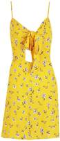 Thumbnail for your product : boohoo Knot Front Woven Floral Skater Dress