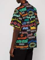 Thumbnail for your product : Gucci Metal-print Short-sleeved Cotton Shirt - Mens - Black Multi