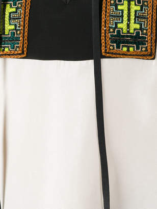 Etro embroidered open neck top