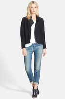 Thumbnail for your product : Eileen Fisher Leather Trim Merino Wool Jacket (Regular & Petite)