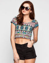 Thumbnail for your product : Hip Cross Back Womens Linear Crop Top