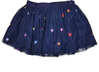 Stella McCartney Honey Star-Print Smocked Tulle Skirt, Blue, Size 8-14