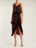 Thumbnail for your product : Dodo Bar Or Agnes Bead Embellished Velvet Dress - Womens - Dark Red