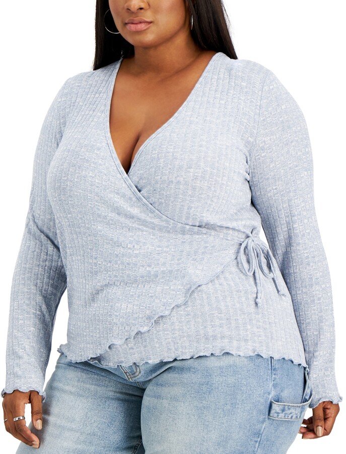 plus size wrap sweater
