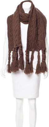 DSQUARED2 Cable-Knit Fringe-Trimmed Scarf