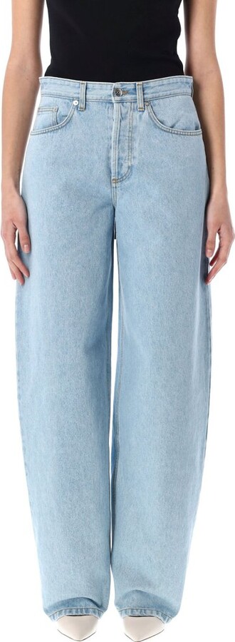 Thierry Mugler Lace-Up Wide Leg Jeans