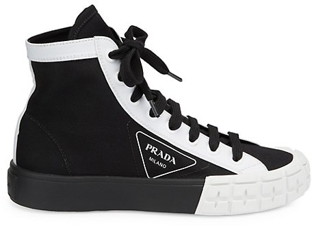 color block high top canvas shoes