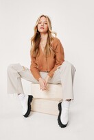 Thumbnail for your product : Nasty Gal Womens Pocket Detail Button Down Cropped Knit Cardigan