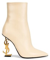 Thumbnail for your product : Saint Laurent Opyum Zipped Booties in Cream