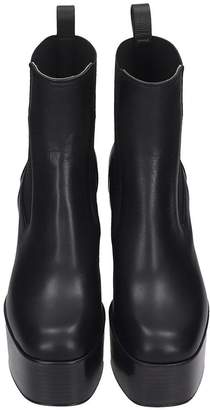 Rick Owens Elastic Kiss High Heels Ankle Boots In Black Leather