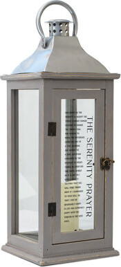 17" Wood Tabletop Lantern with Candle Included