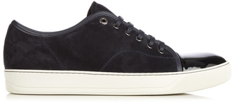 Lanvin Low-top suede and leather trainers