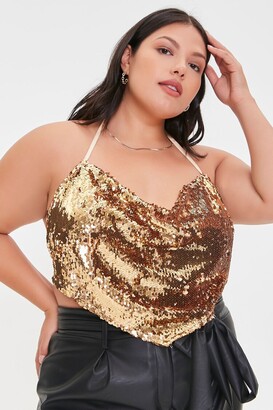 plus size gold sequin top