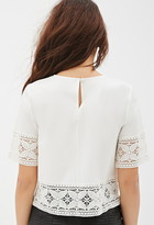 Thumbnail for your product : Forever 21 Floral Crochet-Trimmed Top