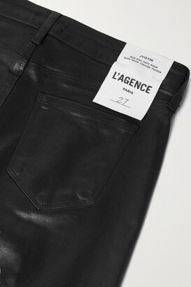 L'Agence Jyothi Coated High-rise Skinny Jeans - Black