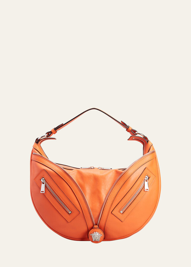 Versace Medium Medusa Zip Leather Hobo Bag ShopStyle